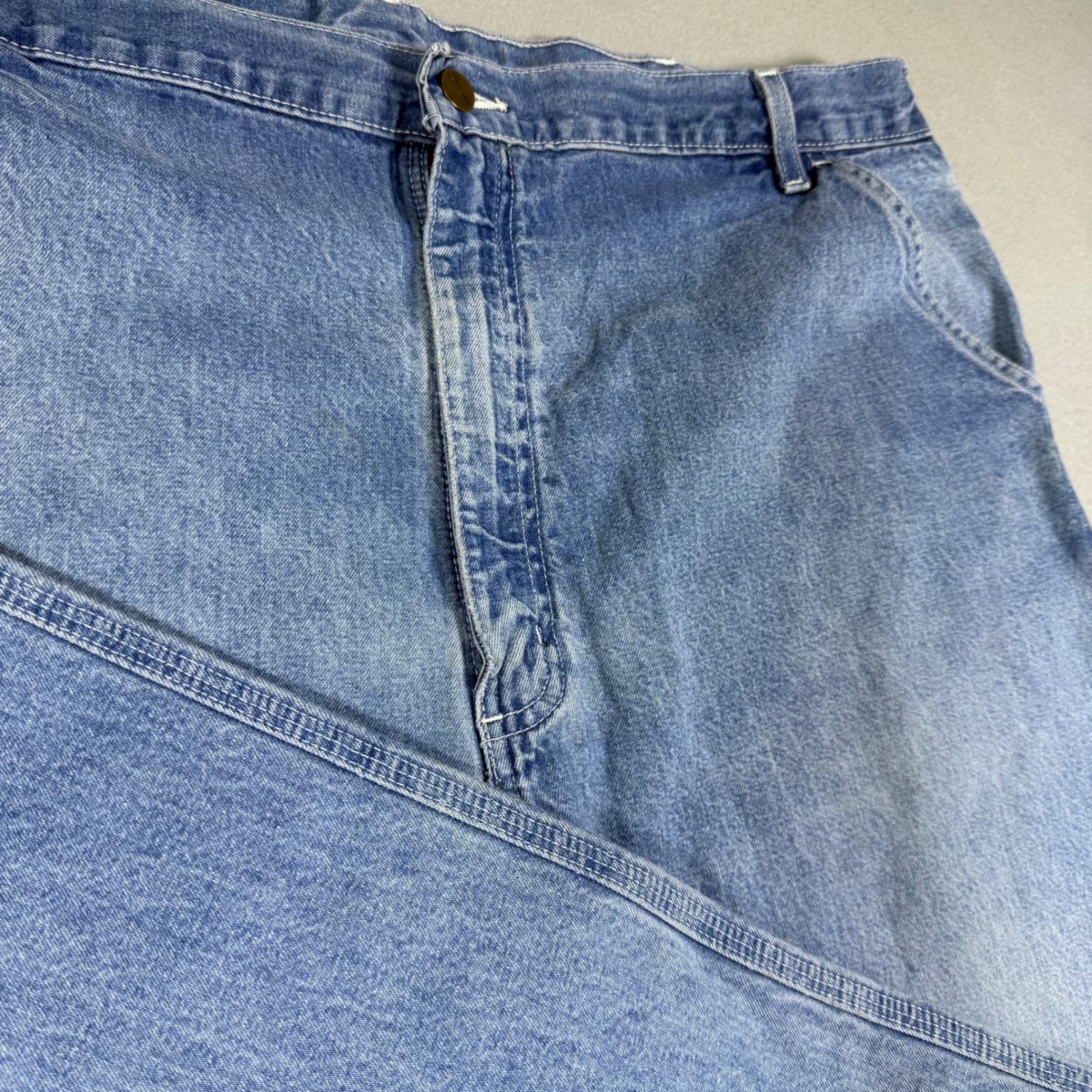Carhartt Mens Loose Fit Carpenter Jeans Light Wash Blue Denim 42x36 Work Pants